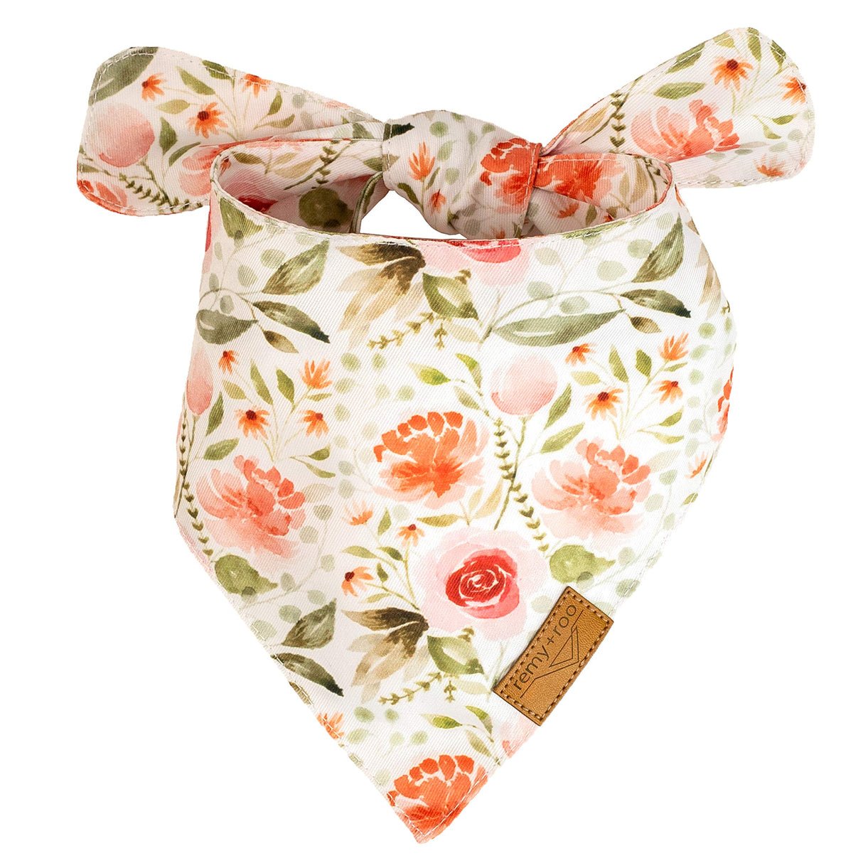 Remy+Roo Small Spring Bandanas - 4 Pack Rubi Set | Premium Durable Adjustable Polyester Fabric | Patented Shape Girl Dog Bandana, Floral Dog Bandana