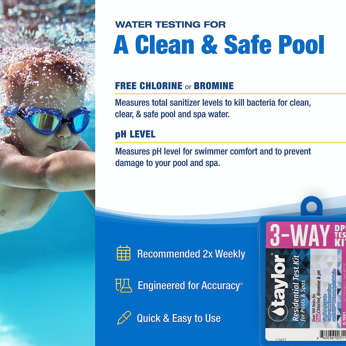 Taylor K1001 Basic Residential DPD Pool or Spa Test Kit