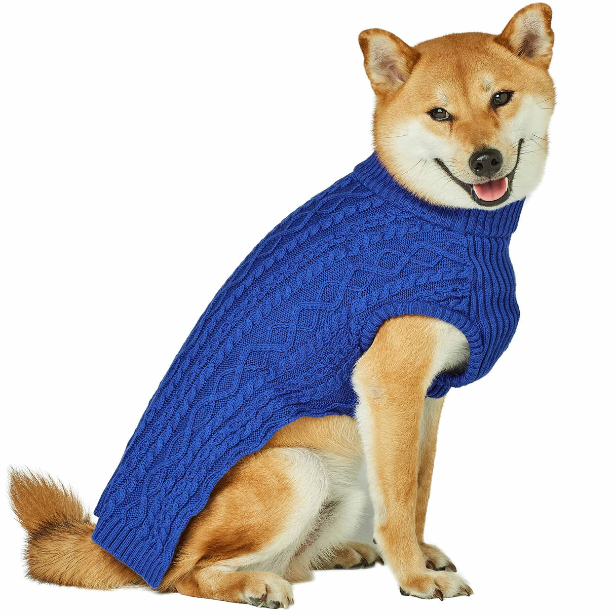 Blueberry Pet Dog Sweater in Alaskan Blue - Award Winning Medium Dog Clothes for Small Dogs, Classic No-Sleeve Wool Blend, 14" Back Length, 18"-22" Chest Girth, Cozy & Warm, Machine-Washable