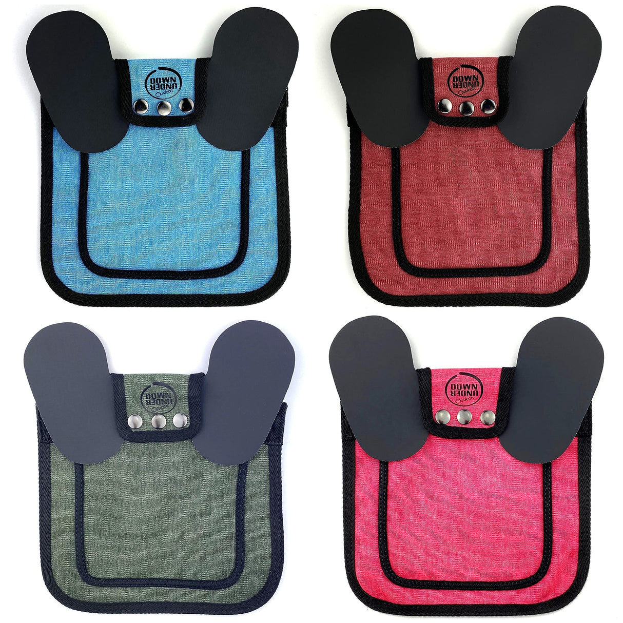 DOWN UNDER OUTDOORS 4 Pack Medium-Large Saddles with Adjustable Straps, Poultry Saver, Protector, Apron, Supplies, Care Products (Mixed Colors)