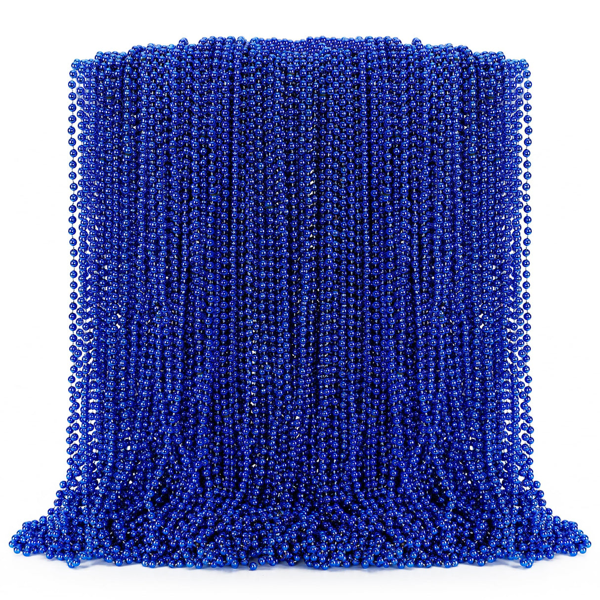 100PCS Bead Necklace, Blue Bead Necklaces Stuff Bulk, 33" Christmas Bead Necklaces Party Supplies, Festival Parade Throw Accessories for Wedding Birthday Pirate Theme Party Baby Shower Supplies Decor