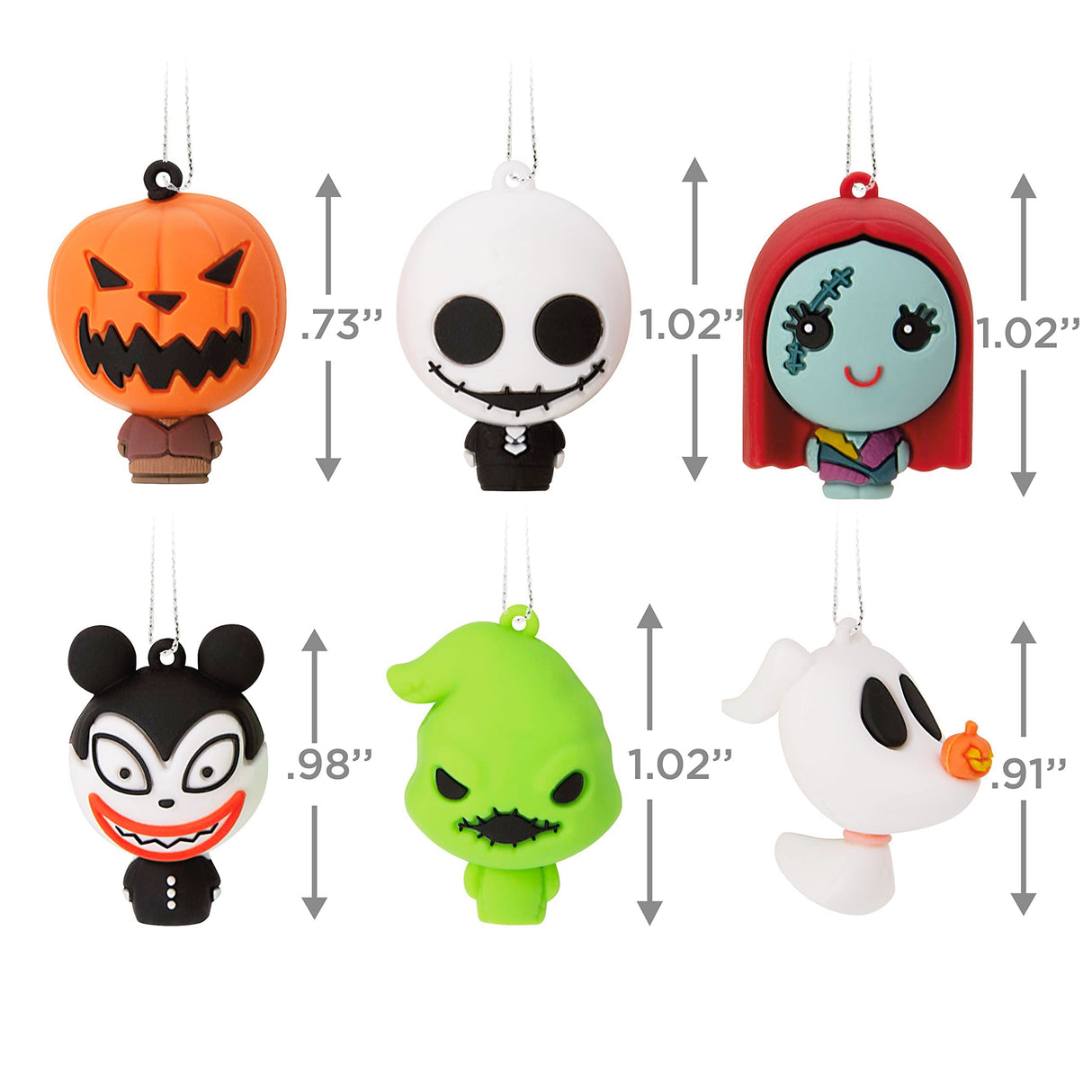 Hallmark Disney Tim Burton's The Nightmare Before Christmas Mini Christmas Ornaments, Shatterproof, Set of 6