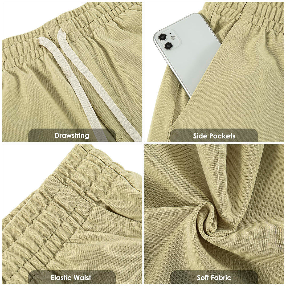 Lkrhzevg Men's Outdoor Shorts Casual Elastic Waist Drawstring Summer Beach with Pockets Lightweight Hiking Quick Dry Sports Shorts-S Dark Gray