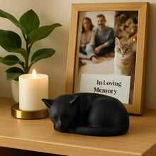 Load image into Gallery viewer, Pet Cremation Urn Storage Sculpture Pet Memorial Figurine Burial Funeral Urn Wooden Cat Urn Memorial Pet Urn Animal Ash