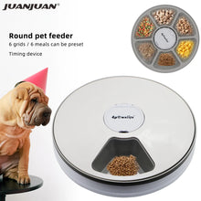 Load image into Gallery viewer, Dog Feeder Automatic Pet Feeder Round Timing Feeder 6 Meals 6 Grids Dog Cat Electric Dry Food Dispenser 24 Hours Feed Supplies