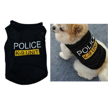 Load image into Gallery viewer, Pet Vest Police Clothes Puppy T-shirt Jacket Polyester Soft Breathable Comfortable Stylish Casual Style Dog Clothing Wholesale