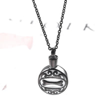 Load image into Gallery viewer, Dog Bone Memorial Round Cremation Ashes Keepsake Urn Pendant Necklace Pet Funeral Jewelry In Stainless Steel