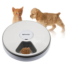 Load image into Gallery viewer, Dog Feeder Automatic Pet Feeder Round Timing Feeder 6 Meals 6 Grids Dog Cat Electric Dry Food Dispenser 24 Hours Feed Supplies