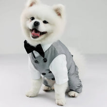Load image into Gallery viewer, Dog Tuxedo Suit For Small Medium Breed Formal Tuxedo Vest With Bow Tie Dog Clothes Gentleman Pet Wedding Birthday Party Costume