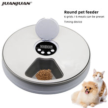 Load image into Gallery viewer, Dog Feeder Automatic Pet Feeder Round Timing Feeder 6 Meals 6 Grids Dog Cat Electric Dry Food Dispenser 24 Hours Feed Supplies