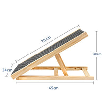 Load image into Gallery viewer, Pet Dog Ramp Ladder Natural Pine Wooden Lightweight Folding Anti-skid Adjustable 2 Height Climbing Ladder