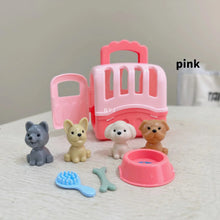 Load image into Gallery viewer, Cute Dog Pet Family Pretend Play Toy with Mini Fashion Cat House Kennel Bathtub Dog Doll Set, Ideal Gift for Kids