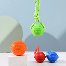 Load image into Gallery viewer, Dog Ball Toys Bouncy Rubber Ball Chew Toys Pet Dog Toy Ball with String Interactive Toys for Big Dog Puppy Games Toys