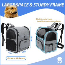 Load image into Gallery viewer, Dog Carrier Bag Pet Double Shoulder Backpack Sturdy Frame Breathable Foldable Dog Double Doors Bag Fits 20 lbs Pets Travel Set