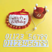 Load image into Gallery viewer, New Pet Birthday Props Dog Party Hat Drool Pocket Cat Birthday Set Decorations Dress Glitter Hot Gold First Birthday Gift