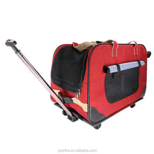 Load image into Gallery viewer, Pet Dog Carrier Bags With Removable Rolling Wheels Dogs Cats Carrier Backpack Breathable Luggage Pets Car Travel Transport Bags
