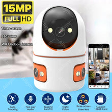 Load image into Gallery viewer, 15MP Security WIFI Camera Three Screen Pan&Tilt PTZ Cameras Baby Pet Monitor Human Tracking Two-way Audio Color Night Vision Cam