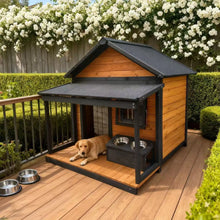 Load image into Gallery viewer, Outdoor dog cage doghouse Solid wood sun protection Rain protection dog kennel doghouse Large medium-sized dog Golden