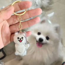 Load image into Gallery viewer, Adorable Dog Shaped Memorial Pendant Creative Dog/Cat Storage Keepsake Keychain Handmade DIY Pet Souvenirs Gift for Pet Lovers