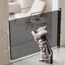 Load image into Gallery viewer, Retractable Dogs Gate Mesh Safety Barrier for Indoor Use No Drilling Pet Isolation Fence for Small Dogs Doorway Hallway Stairs