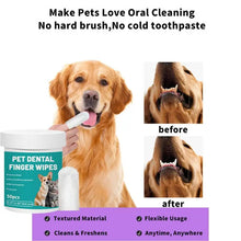 Load image into Gallery viewer, Pet Teeth Cleaning Wipes 50-Pieces Pet Dog Teeth Brushing Wipes For Cleaning Bad Breath Remover Wipes For Outdoors Traveling