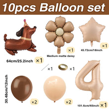 Load image into Gallery viewer, 1 set of dog pet themed birthday balloon decoration set, daisy, husky, spotted dog, sausage, dog, bago, aluminum foil balloon