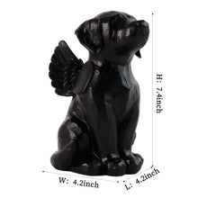Load image into Gallery viewer, Personalized Black Dog Angel Memorial Garden Statue With Dog Cremation Urn Features- 7.4inch(H)