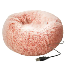 Load image into Gallery viewer, Round Dog Bed Soft Plush Pet Beds USB Heating Donut Round Beds for Dog Cat Comfortable House Pet Supplies Accessories