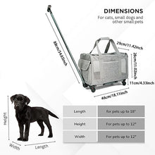 Load image into Gallery viewer, Pet Carrier with Wheels for Dogs Up To 15lbs & Cat Airline Approved Dog Carrier Rolling Pet Carrier Foldable Pet Stroller