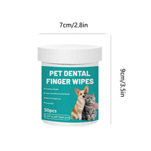 Load image into Gallery viewer, Pet Teeth Cleaning Wipes 50-Pieces Pet Dog Teeth Brushing Wipes For Cleaning Bad Breath Remover Wipes For Outdoors Traveling