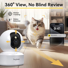 Load image into Gallery viewer, Boykeep 2K Pet Dog Camera with Phone App, 5G/2.4GHz WiFi Indoor Security Baby Camera, 360° Pan & Tilt, 2-Way Audio, Night Vision