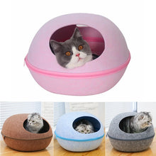 Load image into Gallery viewer, Cat Bed Detachable Natural felt Cat Bed Breathable Cat Cave Dark Gray Cat Bed House With Cushion for Pets Cats Pet Accessories