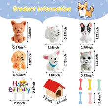 Load image into Gallery viewer, 18pcs Pet Dog Birthday Cake Decoration Set Puppy Figurines Cupcake Toppers Dog Bone Kennel Happy Birthday Cake Topper Supplies