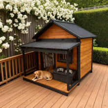 Load image into Gallery viewer, Outdoor dog cage doghouse Solid wood sun protection Rain protection dog kennel doghouse Large medium-sized dog Golden