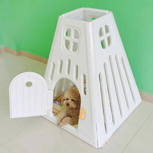 Load image into Gallery viewer, Indoor Teddy Dog House Outdoors Plastic Bichon House Small Medium Chihuahua Puppy Kennel Door Luxury Breathable Dogs Supplies