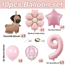 Load image into Gallery viewer, 1 set of dog pet themed birthday balloon decoration set, daisy, husky, spotted dog, sausage, dog, bago, aluminum foil balloon