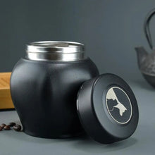 Load image into Gallery viewer, Stainless Steel Pet Memorial Ash Urn Black Sealed Jar Cat Funeral Keepsake Moisture-Proof Dog Cremation Urn Garden Burial
