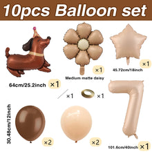 Load image into Gallery viewer, 1 set of dog pet themed birthday balloon decoration set, daisy, husky, spotted dog, sausage, dog, bago, aluminum foil balloon