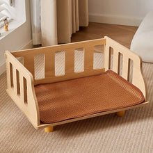 Load image into Gallery viewer, Wooden Dog Bed Four Seasons Universal Teddy Small Dog Summer Special Bed Suspended Off-the-und Pet Wood Bed