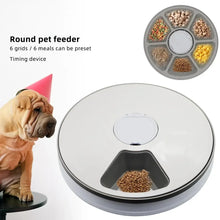Load image into Gallery viewer, Round Automatic Cat & Dog Feeder 6 Grids 6 Meals Timing 24H Electric Dry Food Dispenser Practical Automatic Pet Feeding Supplies
