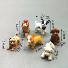 Load image into Gallery viewer, 6pcs Dog Animal Set Miniature Dollhouse Ornament Mini Toy Home Craft Fairy Bonsai Decor Cake Decoration DIY Accessories
