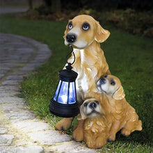 Load image into Gallery viewer, Dog Statue With Solar Lantern Solar Garden Labrador Dogs Statues Light 19cm/7.4inch Garden Sculpture Outdoor Solar Statues For