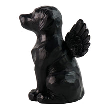 Load image into Gallery viewer, Personalized Black Dog Angel Memorial Garden Statue With Dog Cremation Urn Features- 7.4inch(H)