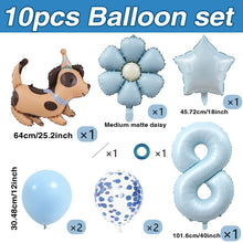 Load image into Gallery viewer, 1 set of dog pet themed birthday balloon decoration set, daisy, husky, spotted dog, sausage, dog, bago, aluminum foil balloon
