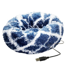 Load image into Gallery viewer, Round Dog Bed Soft Plush Pet Beds USB Heating Donut Round Beds for Dog Cat Comfortable House Pet Supplies Accessories