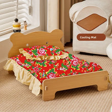 Load image into Gallery viewer, Wooden Dog Bed Four Seasons Universal Teddy Small Dog Summer Special Bed Suspended Off-the-und Pet Wood Bed