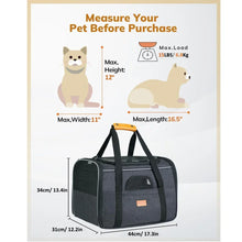 Load image into Gallery viewer, Cat Carrier Soft Portable Pet Carrier for Small Medium Cats Dogs Puppy up to 14lbs Airline Approved Dog Carrier