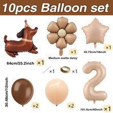 Load image into Gallery viewer, 1 set of dog pet themed birthday balloon decoration set, daisy, husky, spotted dog, sausage, dog, bago, aluminum foil balloon