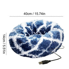 Load image into Gallery viewer, Soft Plush Pet Beds USB Heating Round Dog Bed Donut Round Beds For Small Medium Dogs And Cats Comfortable And Machine Washable