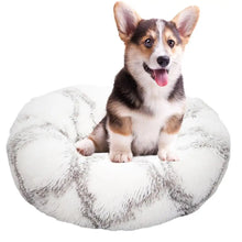 Load image into Gallery viewer, Round Dog Bed Soft Plush Pet Beds USB Heating Donut Round Beds for Dog Cat Comfortable House Pet Supplies Accessories